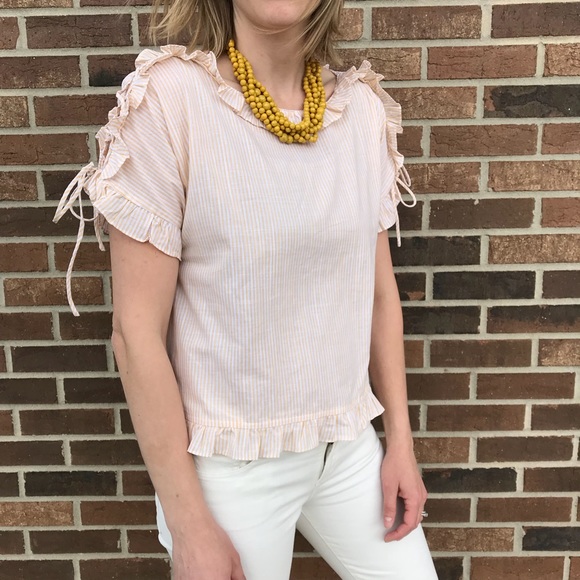 Ruffle and Laced Sleeve Cotton Top - Picture 7 of 7